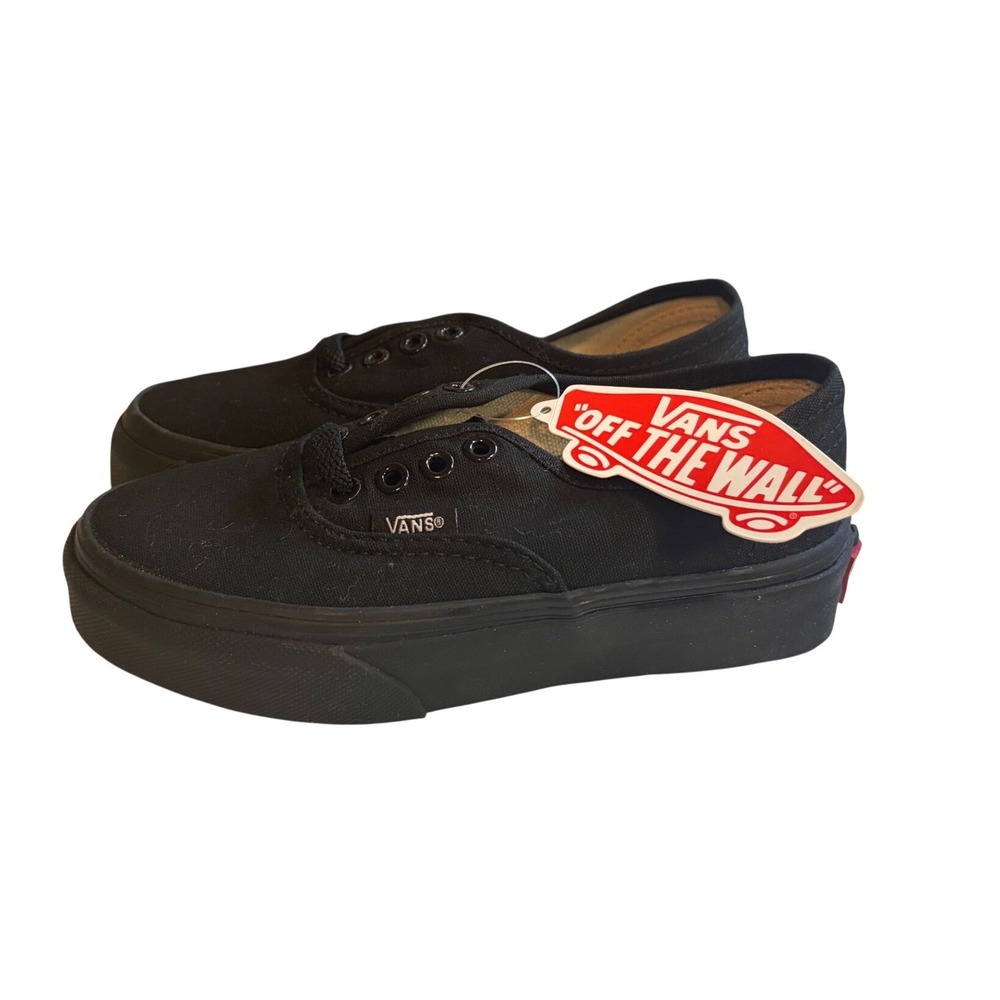 New Vans Authentic Kids Shoes Black Black VN-0EE0BKA Size 11.5 Low Top Sneakers